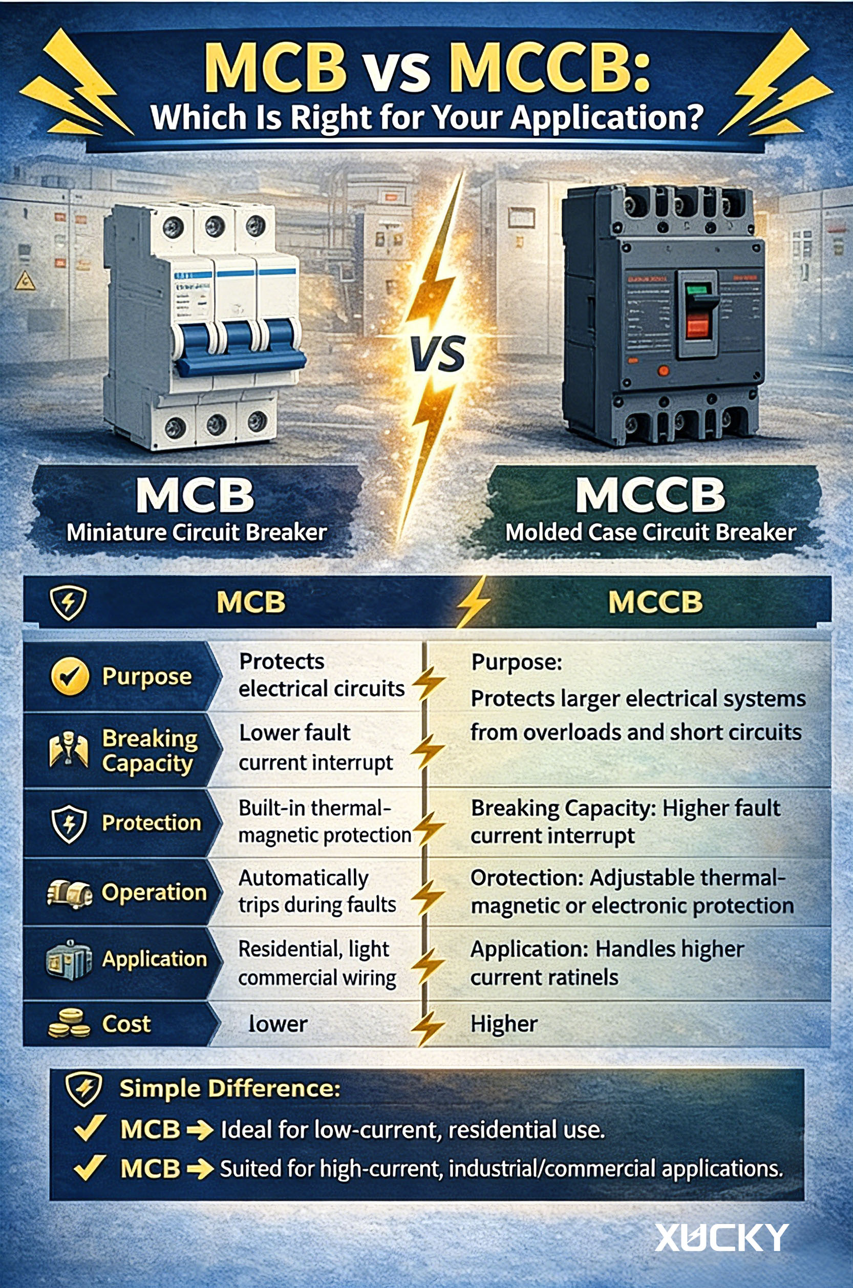 MCB vs. MCCB: qual è quello giusto per la tua applicazione?